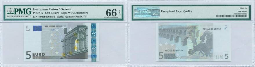 Lot: 6796, GREECE: 5 Euro (2002) in gray and multicolor, Live Internet &  Floor-Auction 003, A.Karamitsos International Philatelic Auctions