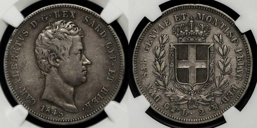 Lot 3650 Italy Sardinia サルジニア 2lire 1845p Km 135 24th Auction Auction World Sixbid