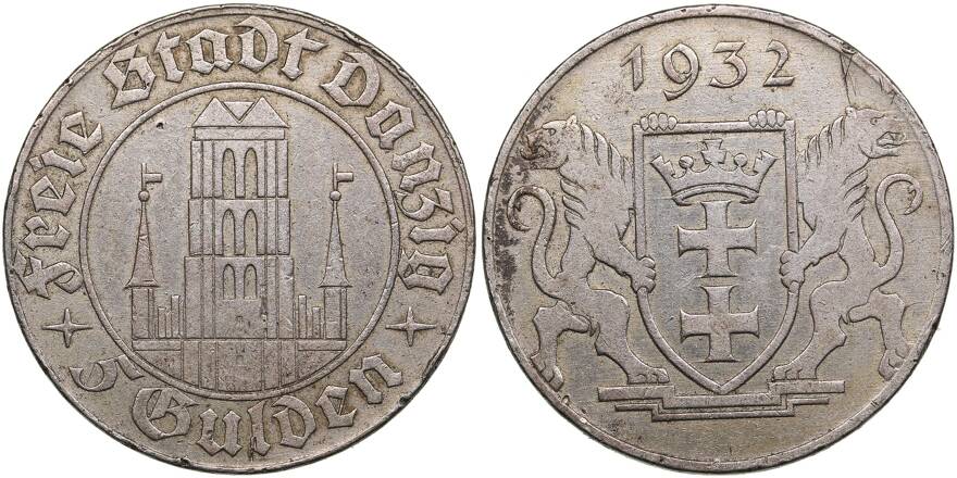 Lot: 137 | Danzig 5 Gulden 1932 15 | Auction 62 | Coins.ee OÜ | Sixbid