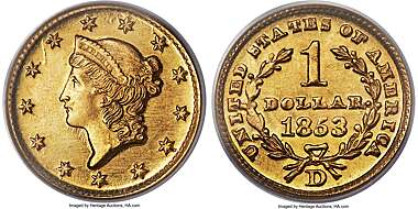 1853 G$1 Liberty Head Gold Dollar NGC MS 63- Free Shipping USA - The Happy  Coin