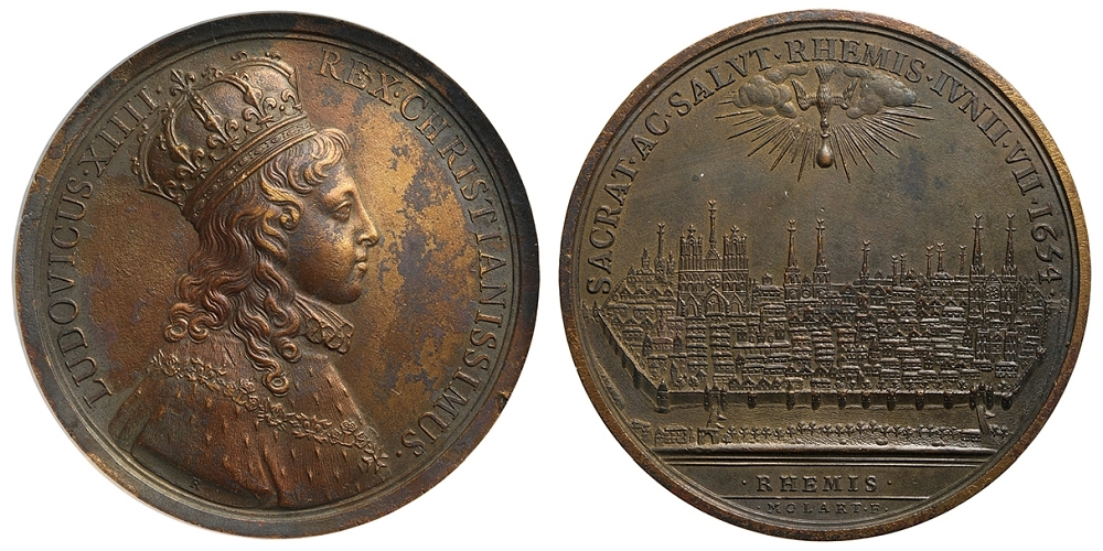 フランス王「ルイ14世」銀製メダル-