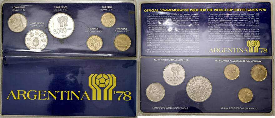 Lot: 614, ARGENTINA Set 1978 - AG, BR Lotto di sei monete in blister  originaleFDC, E-Live Auction 34, Nomisma Spa