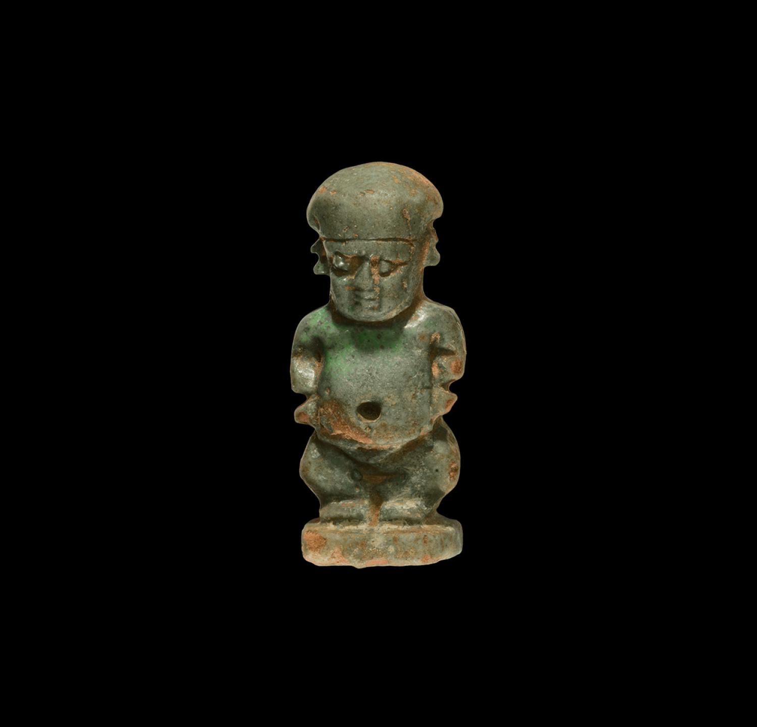 Rare Antique Glazed Faience Pendant Duck Amulet Figurine of Ancient Egyptian...LARGE